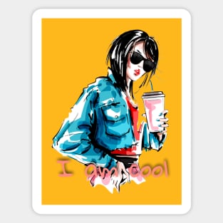 Cool girl in sunglasses Sticker